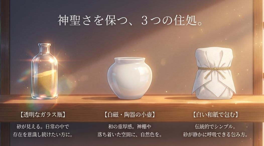 神聖さを保つ砂の入れ物