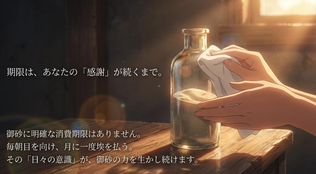 御砂の効果？期限はあなたの感謝が続くまで