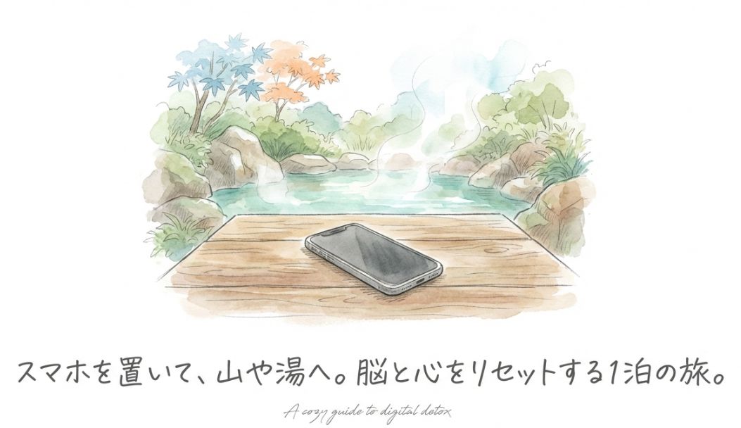 スマホを置いて、山や湯に浸かる宿泊。デジタルデトックスで脳と心をリセットする方法